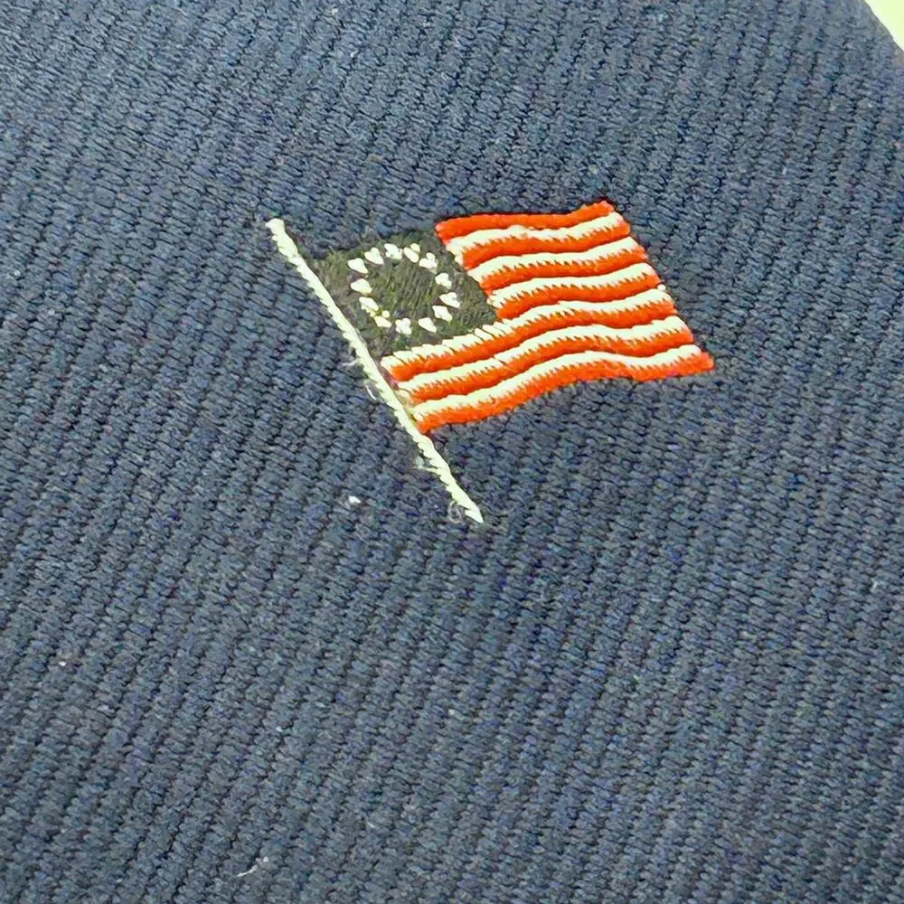 Vintage 70s Navy Blue Bicentennial 1776 1976 Polyester Necktie